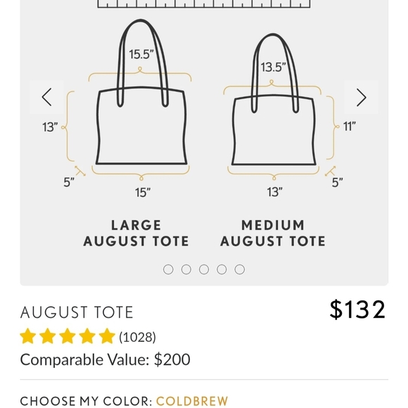 Portland Leather Medium August Coldbrew Pebble Premium Tote - Picture 8 of 8